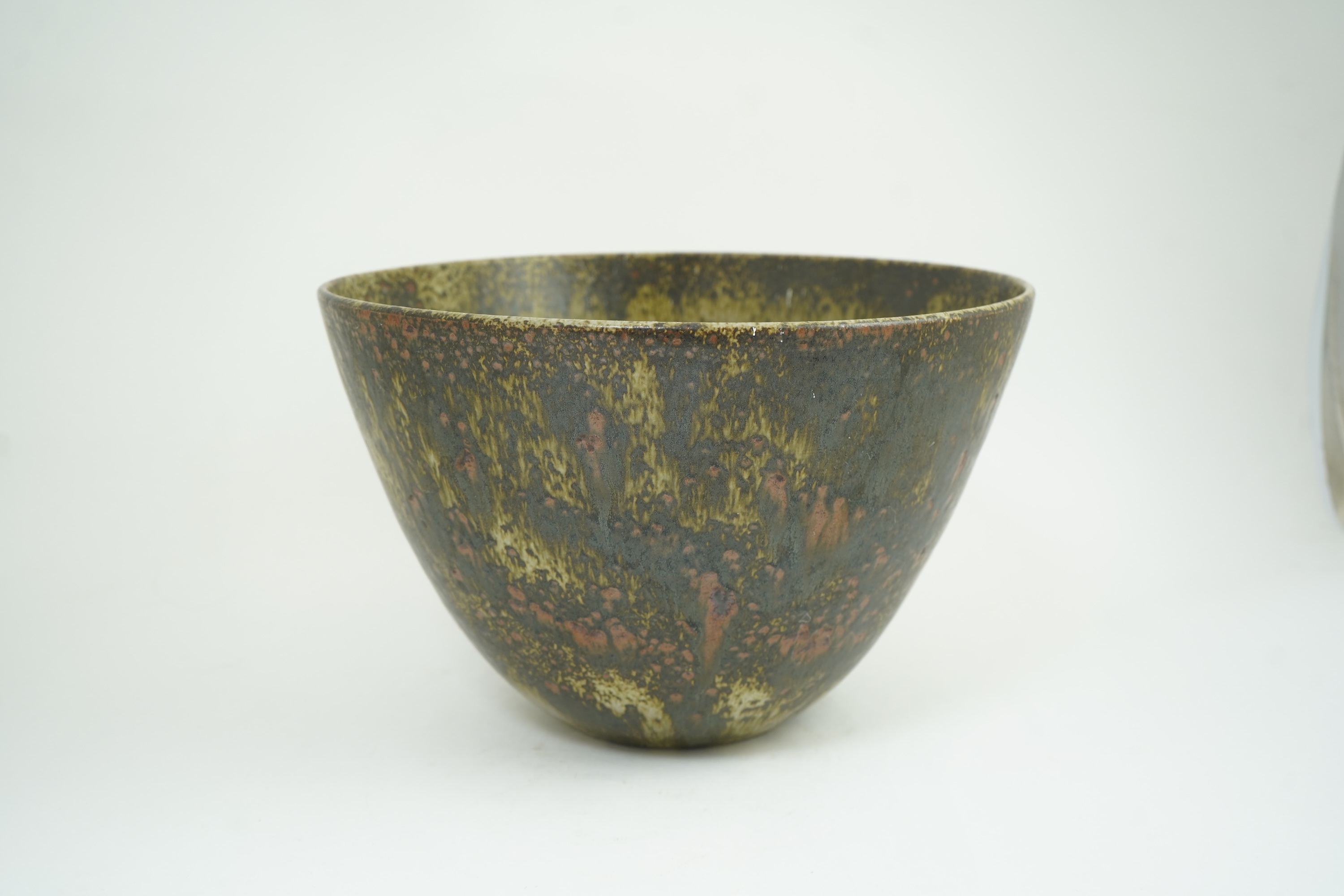Poh Chap Yeap (Chinese/British, 1927-2007): A large deep dappled stoneware bowl